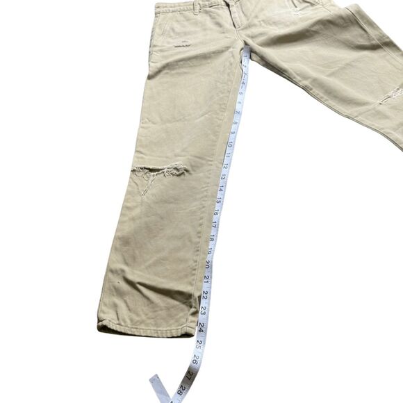 AG Adriano Goldschmied Womens Distressed Ex-Boyfriend Khaki Crop Pants Tan Sz 25 - Picture 10 of 11